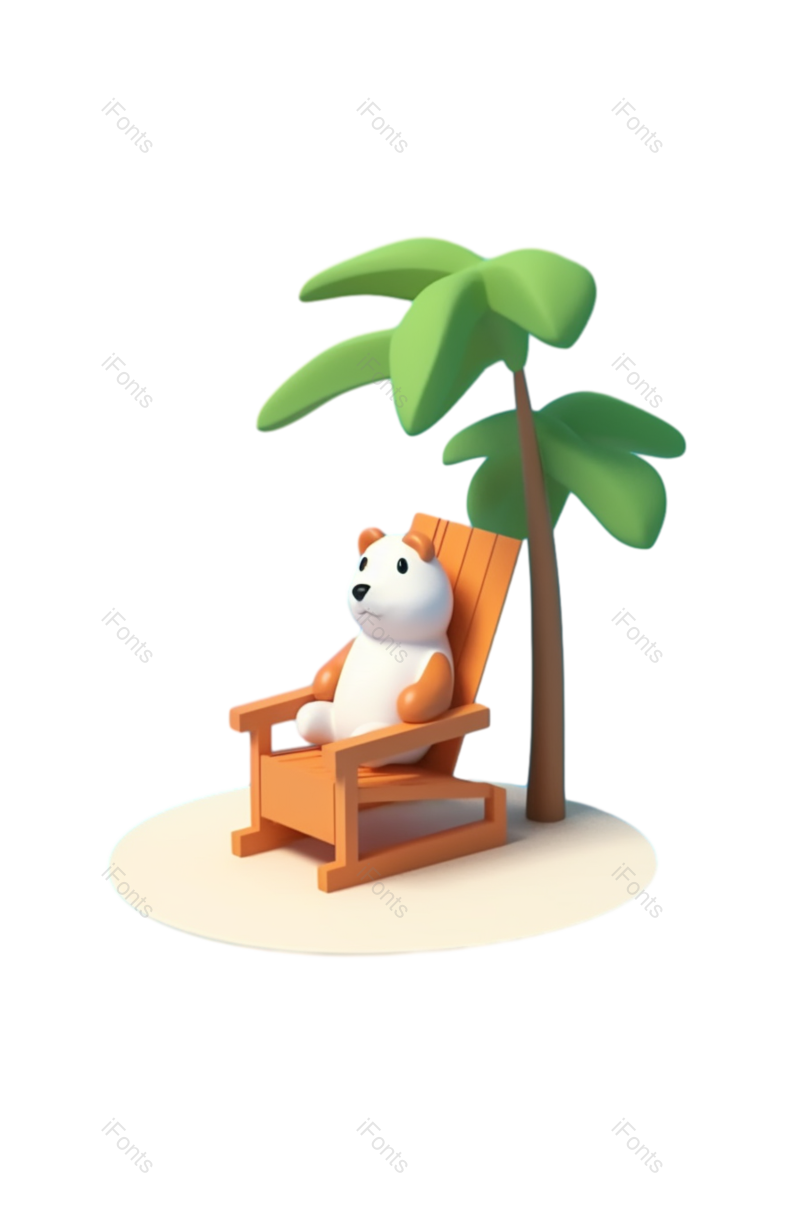 夏天图片,插画元素,蓝色背景PNG,度假免抠素材